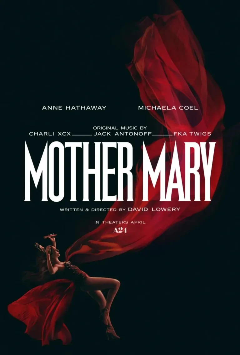 Cover art for David Lowery's film starring Anne Hathaway and Michaela Coel, Mother Mary. Movement direction by Dani Vitale.